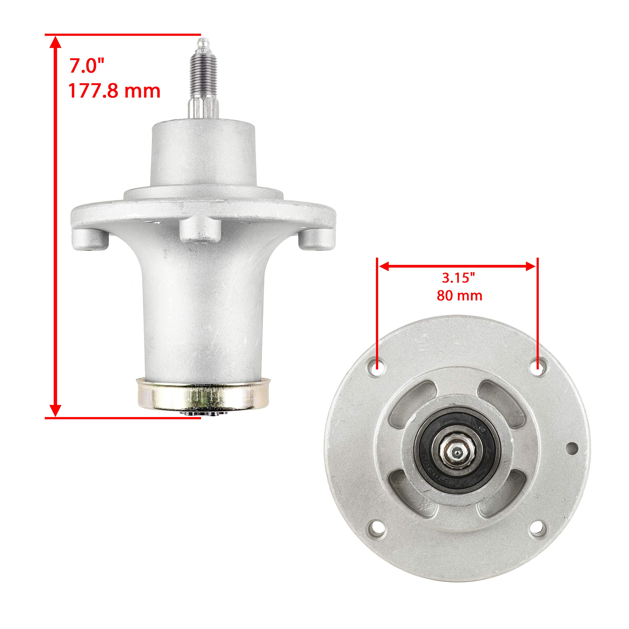 Caltric Spindle with Pulley Compatible with Husqvarna EZ 5224 / EZ 6124 / FD61M / M-ZT61 / M-ZT61 BF/MZ 61/539112170 539131898 539113300