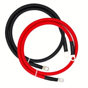 4 awg battery cables, gauge power inverter cables with 5/16" ring terminals for solar, rv, auto, marine car, boat （length 3 ft