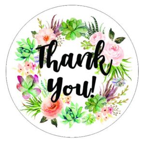 60 succulent thank you stickers 1.5 inch - succulent themed shower labels - succulent thank you stickers - succulent favors