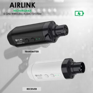 KLIQ Airlink 5.8 GHz Rechargeable Wireless Microphone Transmitter/Receiver Set (5.8G Wireless)