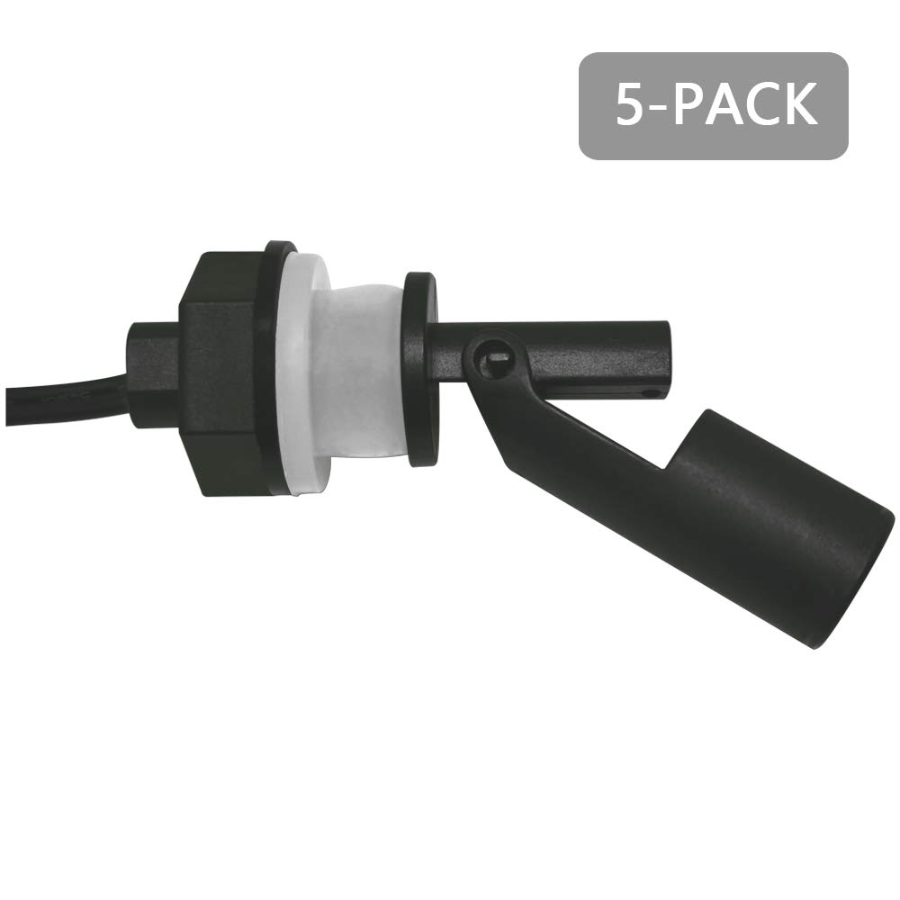 5 Pcs Pack of Water Level Sensor Side Mounting PP Plastic Liquid Float Switch M16 Screw