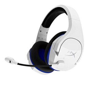 hyperx cloud stinger core – wireless gaming headset, for ps4, ps5, pc, lightweight, durable steel sliders, noise-cancelling microphone - white (renewed)