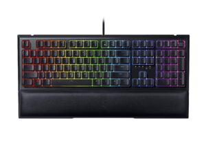 razer ornata v2 gaming keyboard: hybrid mechanical key switches - customizable chroma rgb lighting - individually backlit keys - detachable plush wrist rest - programmable macros (renewed)