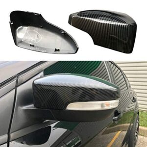 2pc carbon fiber color replacement replace type rearview mirrors cover fit for ford focus rs st mk3 2012-2018
