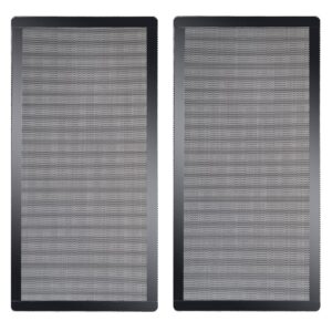 280mm x 140mm computer case fan dust filter pc mesh filter cover grills with magnetic frame, black color (2 pcs)