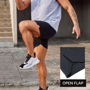 COOFANDY Men's Gym Workout Shorts Quick Dry Bodybuilding Weightlifting Pants Training Running Jogger with Pockets Black