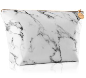 laixing marble makeup bag large cosmetic bag portable waterproof organizer bag travel toiletry pouch for women girls