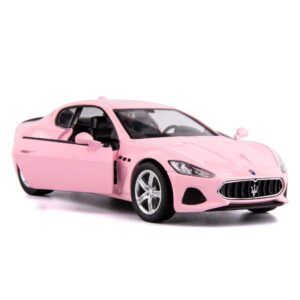 tgrcm-cz 1/36 scale maserat gt casting car model, zinc alloy toy car for kids, pull back vehicles toy car for toddlers kids boys girls gift (pink)