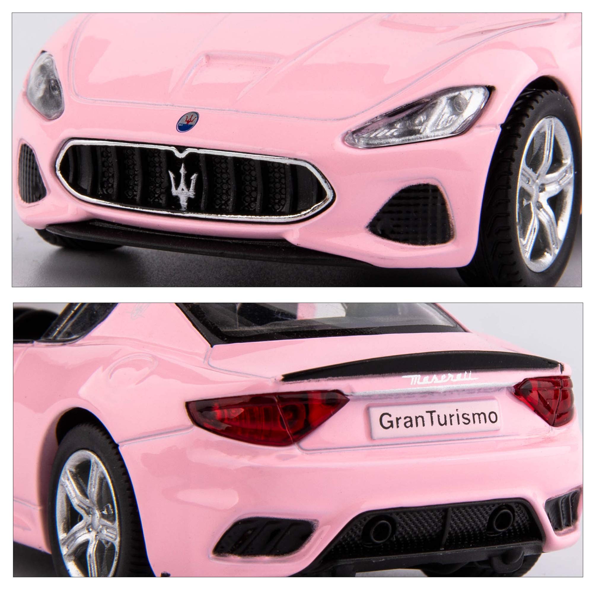 TGRCM-CZ 1/36 Scale Maserat GT Casting Car Model, Zinc Alloy Toy Car for Kids, Pull Back Vehicles Toy Car for Toddlers Kids Boys Girls Gift (Pink)