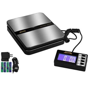 acteck 150lb x 0.1 oz extended display digital shipping postal scale with ac adapter, black