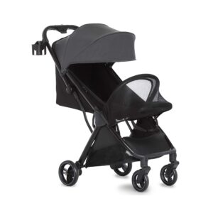 Dream On Me Insta Auto Fold Stroller | Portable Traveling Stroller | One Touch Fold | Compact Perfect for Plane, Grey