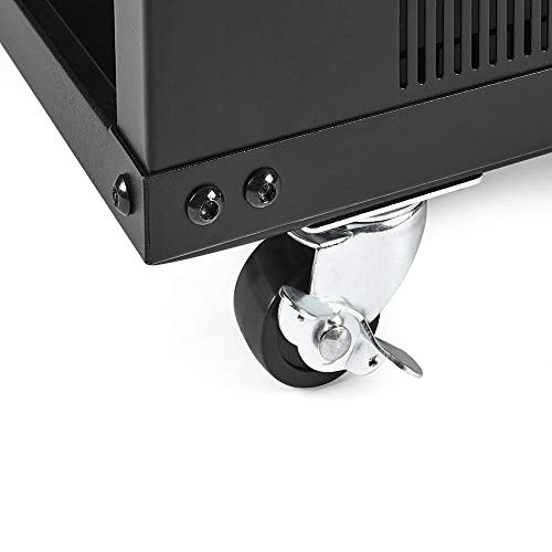 NavePoint 15U Portable Server Rack with Casters - 15U Network Rack Open Frame with Adjustable Rails, 132lbs Capacity - Up to 22.6" Deep 19-Inch Rack for IT Equipment, Telecom & A/V, Black