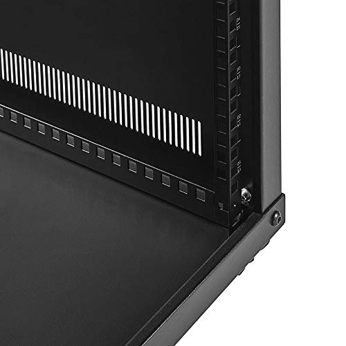 NavePoint 15U Portable Server Rack with Casters - 15U Network Rack Open Frame with Adjustable Rails, 132lbs Capacity - Up to 22.6" Deep 19-Inch Rack for IT Equipment, Telecom & A/V, Black