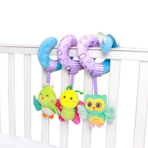 Caterbee Car Seat Toys, Baby Activity Spiral Plush Stroller bar Toy Accessories, Hangings pram Toy, Crib Toys with Bell for boy or Girl (style03)
