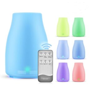 xingfensifne 300ml cool mist humidifiers for bedroom with 7 led night light, ultrasonic aromatherapy diffuser with remote control whisper-quiet operation,auto shut-off and timer(3.9 x 6.3 inch)