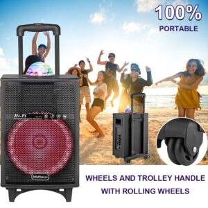 Bluetooth Karaoke Machine for Adults with 2 Wireless Microphones, Portable Karaoke Speaker with Disco Lights, Gifts for Kids, Boys & Girls