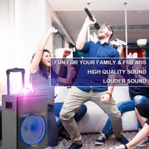 Bluetooth Karaoke Machine for Adults with 2 Wireless Microphones, Portable Karaoke Speaker with Disco Lights, Gifts for Kids, Boys & Girls