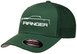 2019 2020 2021 ford ranger dualcab truck outline design flexfit trucker mesh fitted cap forest