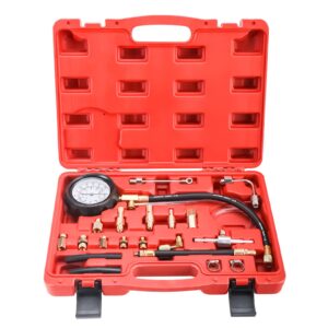 kuntec 0-140ps fuel injection pressure tester gauge kit gasoline gas fuel oil injector test set for auto truck suv motorcycle