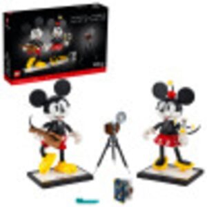 lego disney mickey mouse & minnie mouse buildable characters (43179), classic-style mickey mouse collectible adult building kit, new 2021 (1,739 pieces)