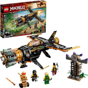 lego ninjago legacy boulder blaster 71736 airplane toy featuring collectible figurines, new 2021 (449 pieces)