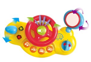 play portable my first driving kit toy - turn & lean steering wheel cars - attachable driving kit for strollers, with electronic sound for realistic music and entertainment for kids ages 6 months p