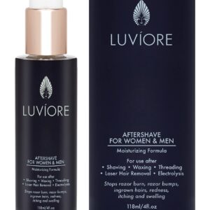 LUVIORE Ingrown Hair Treatment Solution (4 oz) - After Shave for Women & Men - Ingrown Hair treatment for bikini area - razor burn treatment women bikini - Moisturizing Serum for Women & Men