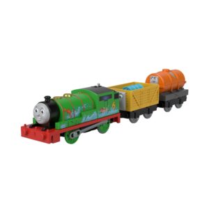 thomas & friends percy and troublesome truck, battery-powered motorized toy train for preschool kids ages 3 years and up [amazon exclusive]