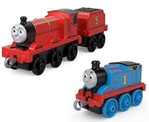 thomas & friends - thomas & james set of 2 push-along train engines for preschool kids ages 3 years and up