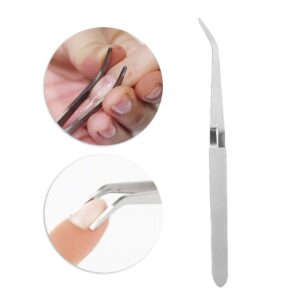 Handle Stainless Steel Nail Tweezers, Shaping Tweezer Clip Nail Art Tweezers, for Remover