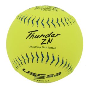 dudley 12" usssa thunder zn pro-m stamp slowpitch softball -12 pack