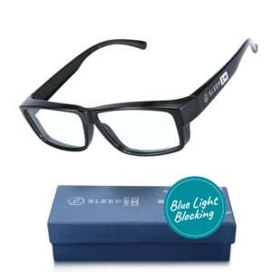 sleep zm fit over daytime 45% blue light glasses for computer, tv, gaming use improve sleep quality by naturally producing melatonin for women and men