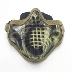 Willbebest Tactical Airsoft Paintball MICH 2000 Helmet with Side Rail & Wing-Loc Adapter, Comes with a Half Face Metal Mesh Airsoft Mask