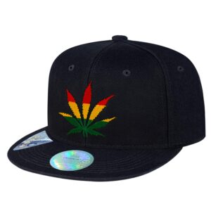 love to flat bill snapback hat baseball cap adjustable style marijuana leaf embroidery