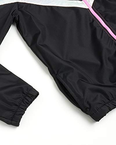 Body Glove Girls' Tracksuit - 2 Piece Windbreaker Jacket and Active Leggings Sweatpants Set, Size X-Large, Hot Pink/Black