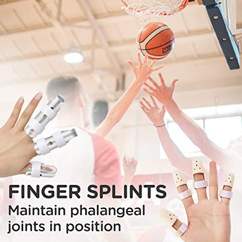 Sopito Finger Splint, 7PCS Finger Support Brace Finger Stabilizer for Broken Fingers Straightening Arthritis Knuckle Immobilization