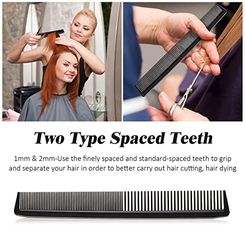 5 Pieces Hair Cutting Comb Barber Comb Hair Styling Combs Fine Teeth Carbon Comb Set Anti Static Heat Resistant Hairdressing Tapered Comb for Men Women (Classic Combs)