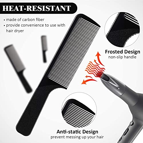 5 Pieces Hair Cutting Comb Barber Comb Hair Styling Combs Fine Teeth Carbon Comb Set Anti Static Heat Resistant Hairdressing Tapered Comb for Men Women (Classic Combs)