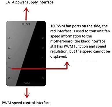 MasterFan hub 1 to 10 4PIN SATA PWM Fan Hub, Chassis Fan Cable hub Adapter, Strong Magnet adsorption is not Easy to Fall Off