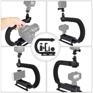 Baluue U-Shaped Portable C-Frame Set Gimble Stabilizer Cellphone Holder Handle Grip Video Action Stabilizer Low Position Video Stabilizer Mobile Holder Abs Camera Low Frame