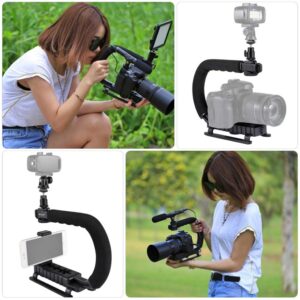 Baluue U-Shaped Portable C-Frame Set Gimble Stabilizer Cellphone Holder Handle Grip Video Action Stabilizer Low Position Video Stabilizer Mobile Holder Abs Camera Low Frame