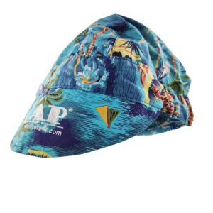 allyprotect fashion cotton colorful welder cap hat for welding wood garden working absorb sweat and breathe (beach coconut tree)