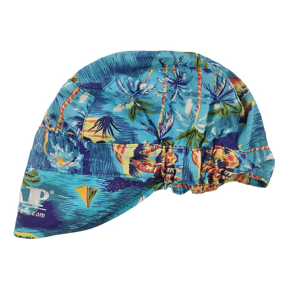 AllyProtect Fashion Cotton Colorful Welder Cap hat for Welding Wood Garden Working Absorb Sweat and Breathe (Beach Coconut Tree)