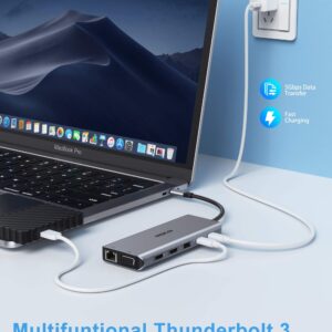 14 in 1 USB-C Docking Station - Dual Monitor Laptop Dock with 2 HDMI, VGA, 5 USB, SD/TF for Dell/Surface/HP/Lenovo Laptops