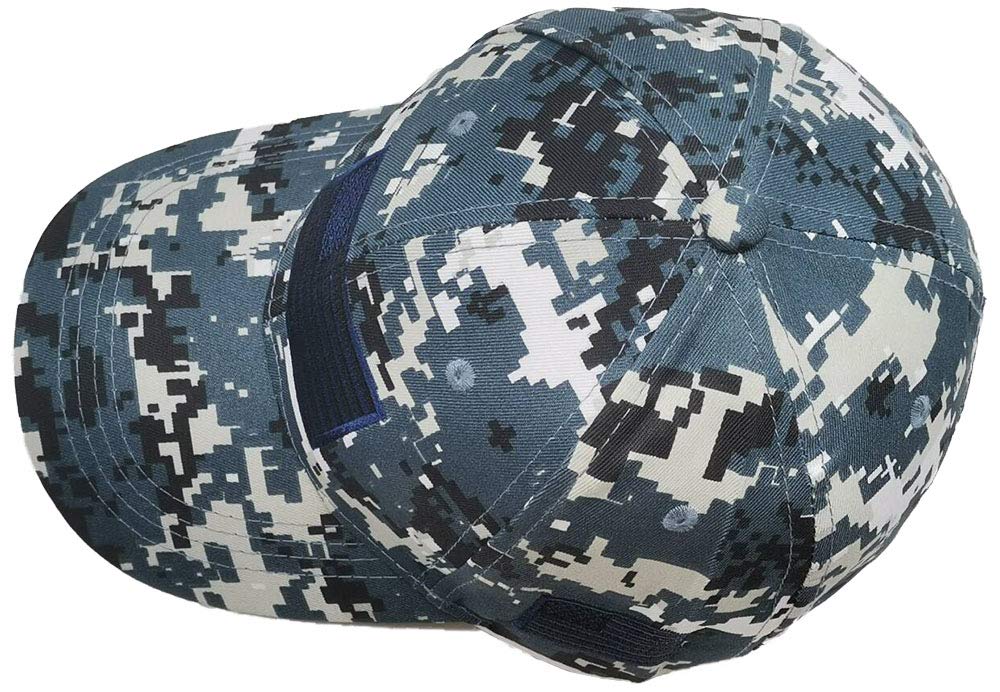 MANMESH HATT USA American Flag Embroidered Hat, Adjustable Washed Distressed Baseball Cap for Men Women (American Flag Camouflage Dark Blue, one Size)