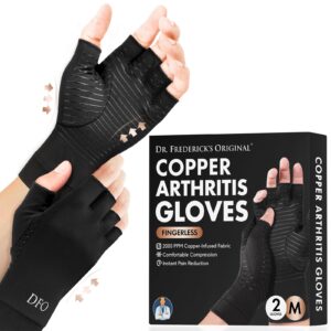 dr. frederick's original copper arthritis glove - 2 gloves - perfect computer typing gloves - fit guaranteed - medium