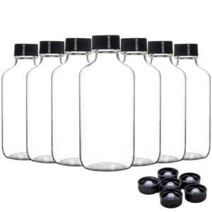 youngever 16 pack empty glass bottles with lids, refillable container for essential oils, vanilla extract and more (4 ounce)