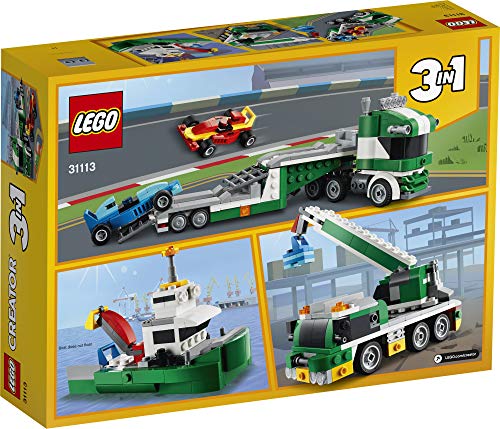 LEGO Creator 3in1 Race Car Transporter 31113 Building Kit; Makes a Great Gift for Kids Who Love Fun Toys and Creative Building, New 2021 (328 Pieces)