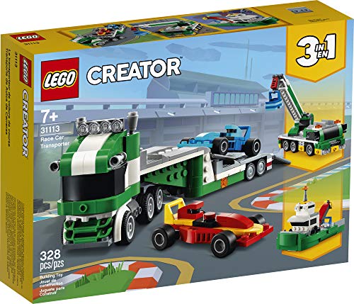 LEGO Creator 3in1 Race Car Transporter 31113 Building Kit; Makes a Great Gift for Kids Who Love Fun Toys and Creative Building, New 2021 (328 Pieces)