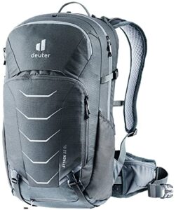 deuter unisex – adult's attack 22 el bicycle backpack with protector, graphite shale, 22 l
